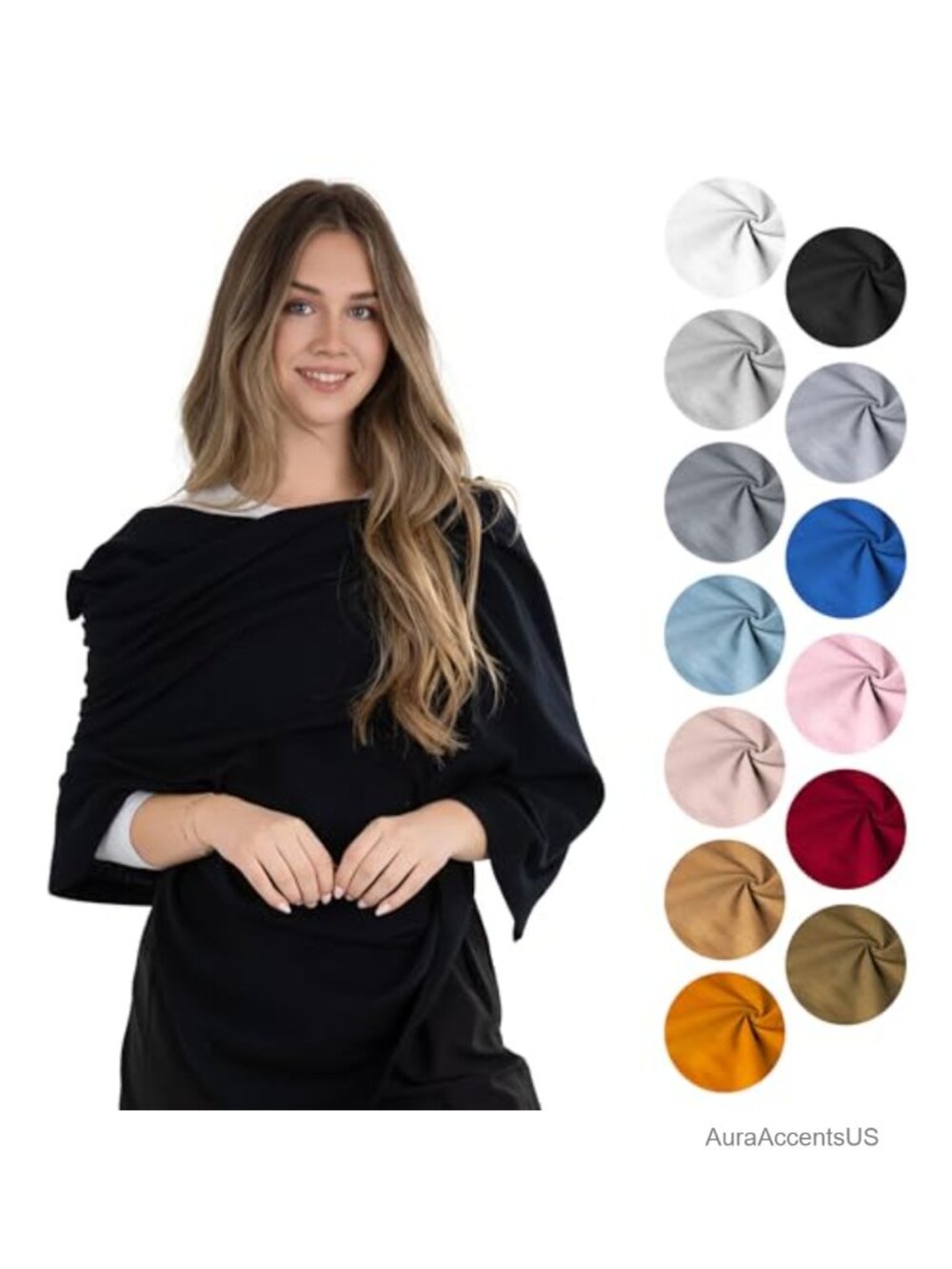 Oversized Cotton Shawl Wrap for Women Lightweight Travel Scarf Shoulder Stole